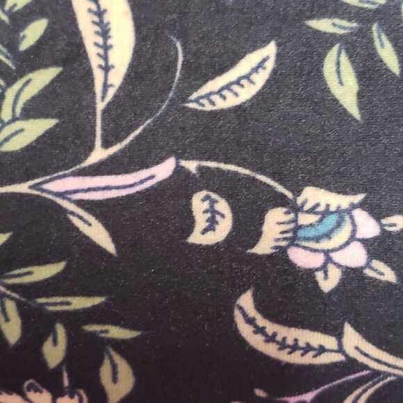 Black Floral Retro Print Mini Dress sz M 8-10 L 10-12 XL 12-14 - Picture 5 of 10